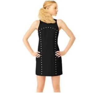 Kate Spade Saturday Black Studded Sleeveless Sheath Dress 2 Party Silver Luxury